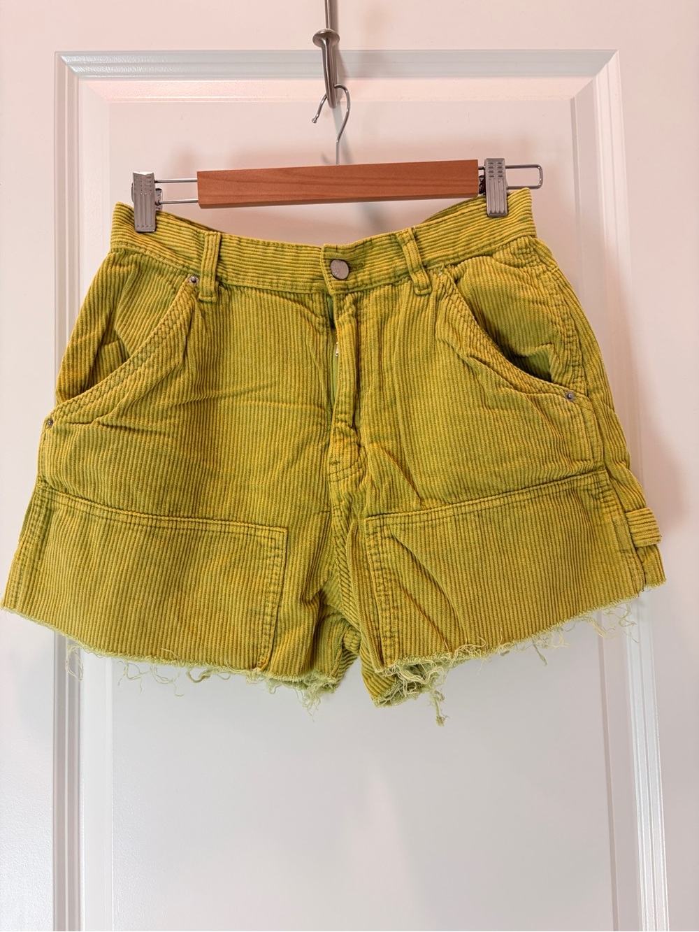 BDG Lime Green Corduroy Cargo Shorts
